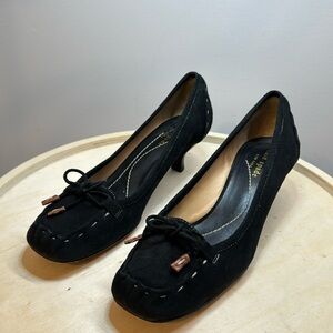 Kate Spade Laney Black Suede Kitten Heel Size 7.5